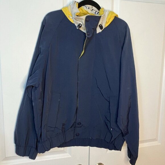 Vintage Tommy Hilfiger Jacket Mens Large Blue Windbreaker Full Zip Y2K 90s Prep - Picture 1 of 11